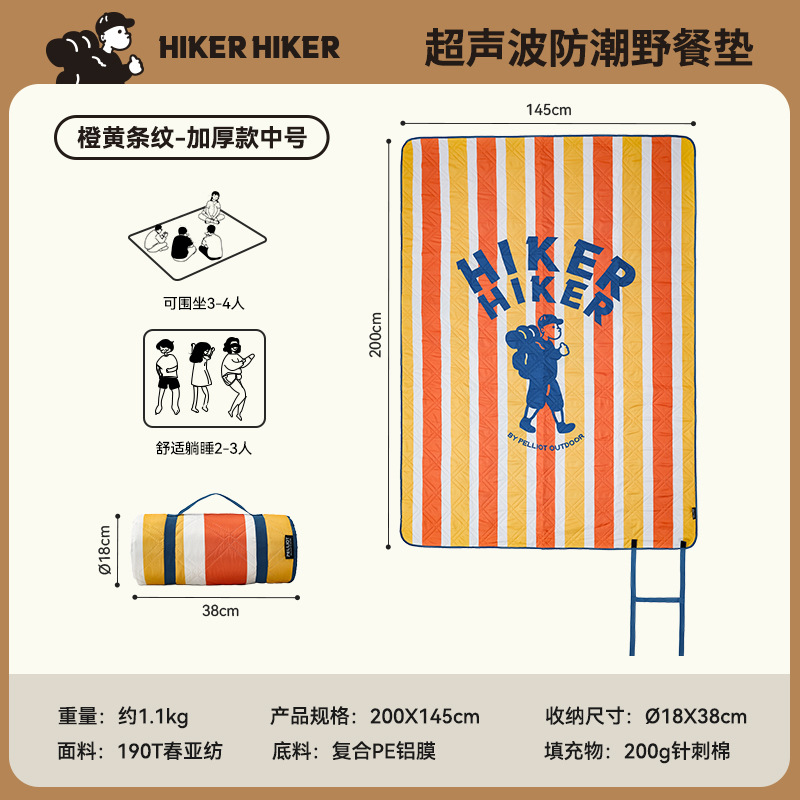 니들펀칭면 200g/오렌지줄-145*200cm