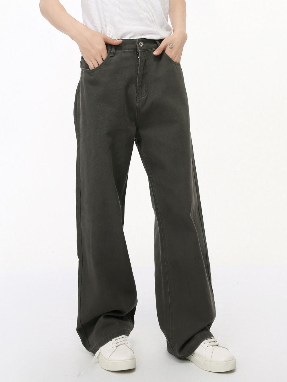 MTLCLOTHES Hombres| Coreano cleanfit semi-elástico cintura básica estilo jeans casual simple moda