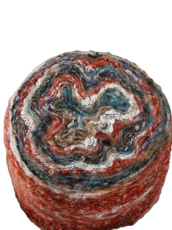 Irish Oil Painting Yarn Mohair Rainbow Yarn Large Loop Segment Dyed Wool Yarn Hand-Knitted Sweater Coat Yarn