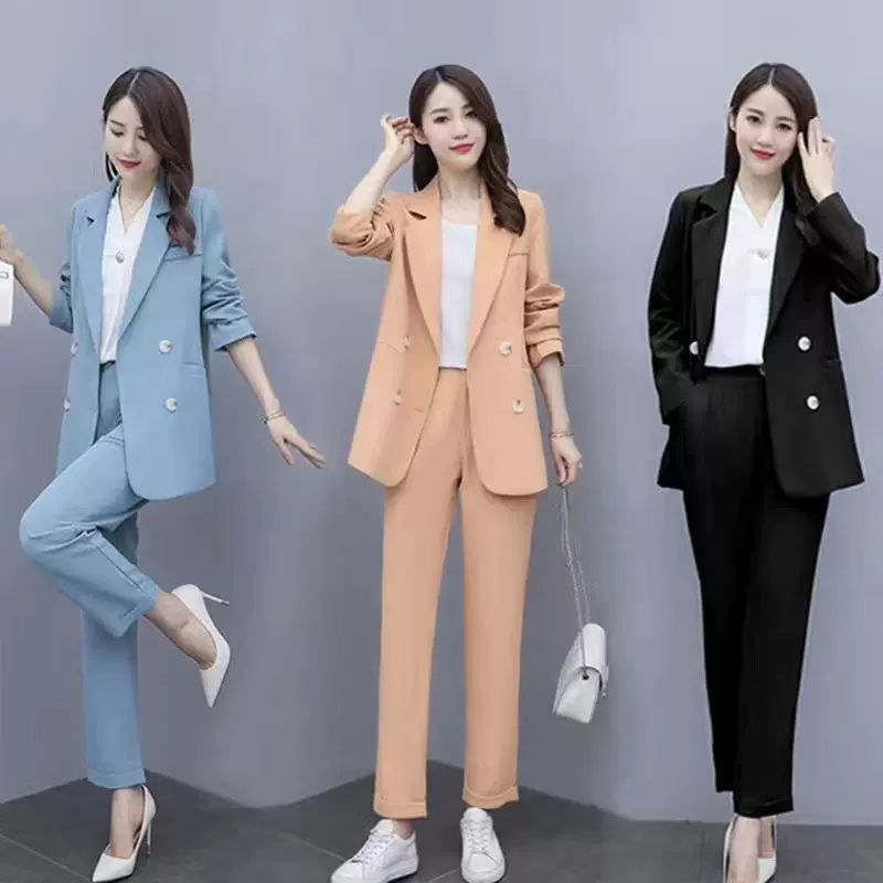 胖MM2025西装套装女新款韩版春秋休闲气质时尚职业装宽松大码套装