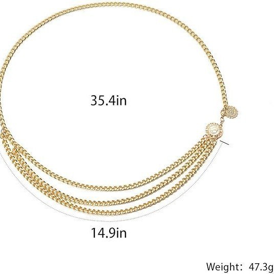 ヨーロッパとアメリカのクロスボーダージュエリーレトロ多層金属ウエストチェーン女性の装飾パンクチェーン多用途パンツチェーンアクセサリー卸売|undefined