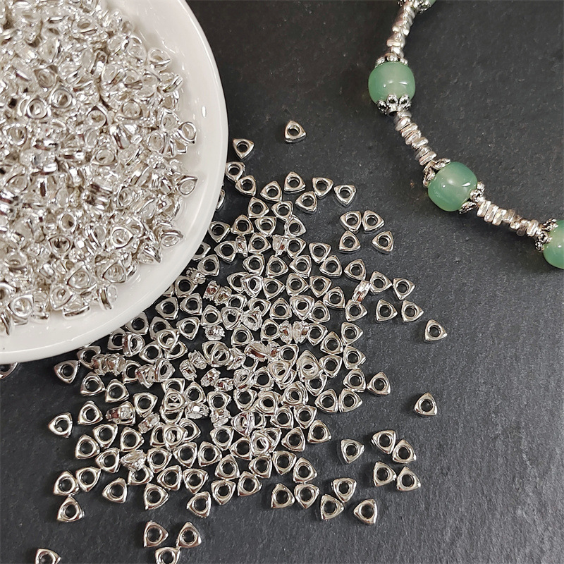 Triangle broken silver Spacer all-match spacer beads loose beads handmade diy bracelet necklace beaded jewelry alloy accessories