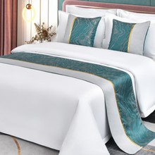 酒店专用床尾巾轻奢高端网红宾馆高档奢华民宿家用床旗床搭毯床盖