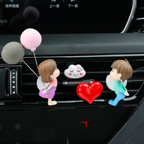Ruijie Car Perfume Air Conditioner Air Vent Pendant Cartoon Doll Long-lasting Light Aromatherapy Creative Kissing Couple Ornament