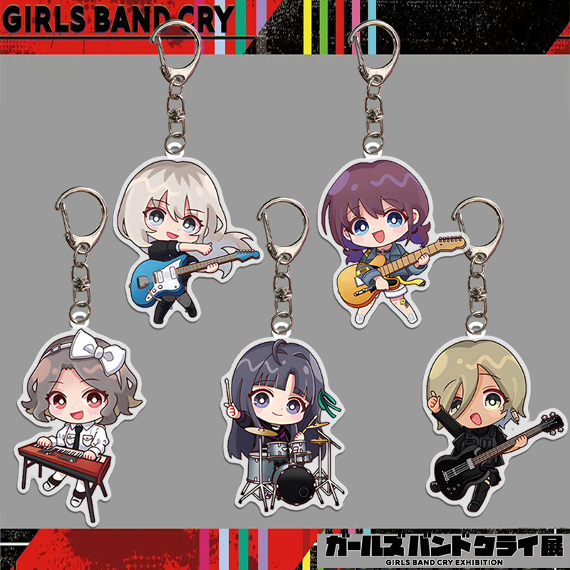Crying Girl Band Cartoon Anime Acrylic Keychain Pendant Accessories Jing Qin Ren Food Surrounding