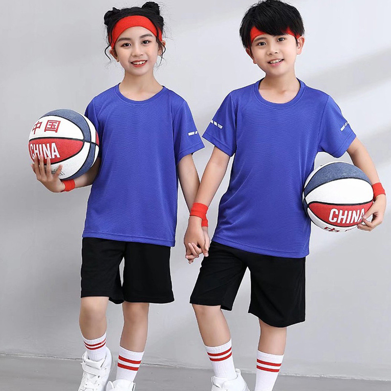 Campamento de verano suave que absorbe el sudor Organización de capacitación Juegos para padres e hijos Ropa de clase Camiseta para niños de secado rápido de manga corta Traje personalizado