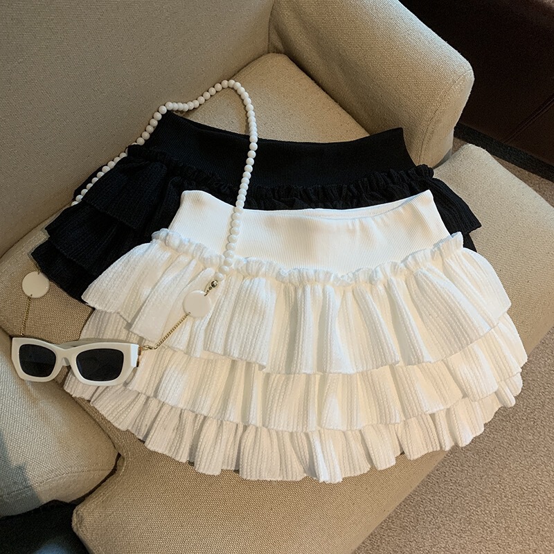 White Sweet Fluffy Cake Short Skirt for Women, New Summer and Autumn Style, Versatile for Petite Figures, Anti-Exposure A-Line Skirt Pants White Sweet Fluffy Cake Short Skirt for Women, New Summer and Autumn Style, Versatile for Petite Figures, Anti-Exposure A-Line Skirt Pants