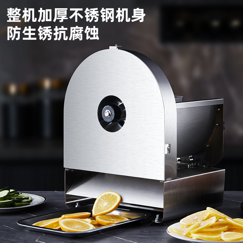 Cortador de rodajas manual eléctrico comercial Cortador de rodajas de papa Cortador automático de frutas y verduras Cortador de limón