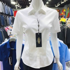 白シャツレディース半袖春夏半袖作業服フォーマル作業服韓国風シャツプロ婦人服OL