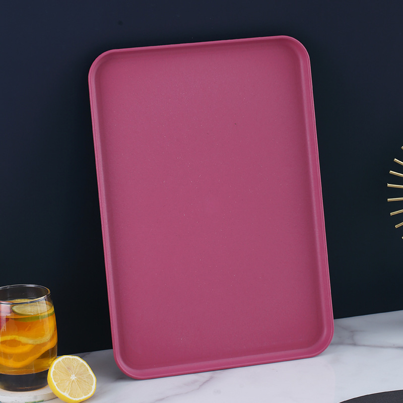 Paja DE TRIGO nórdico hogar bandeja rectangular bandeja de almacenamiento de taza de agua bandeja de Internet celebridad bandeja de fruta resistente a la gota image 15