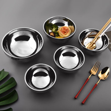 不锈钢韩式双层焊边碗 钻石碗中空隔热家用加厚不锈钢碗 礼品赠品