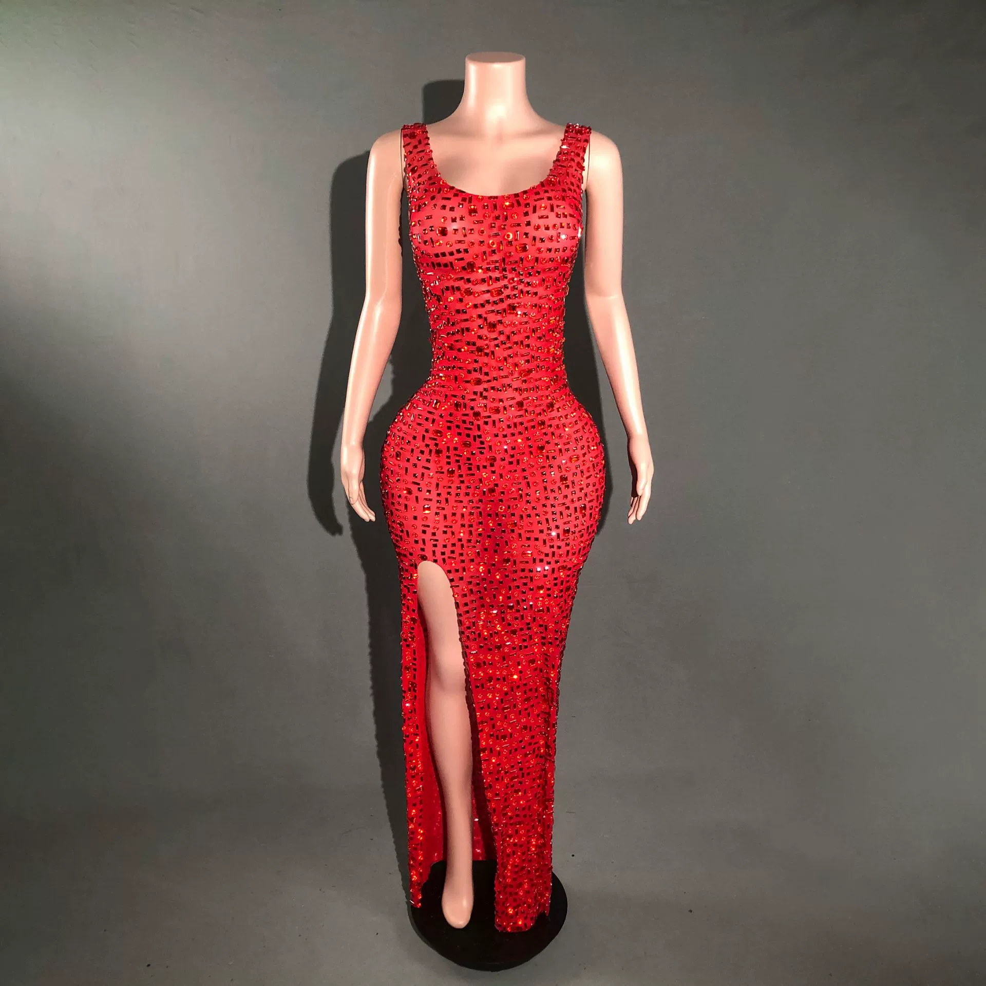 Европейское и американское сексуальное платье со стразами со стразами