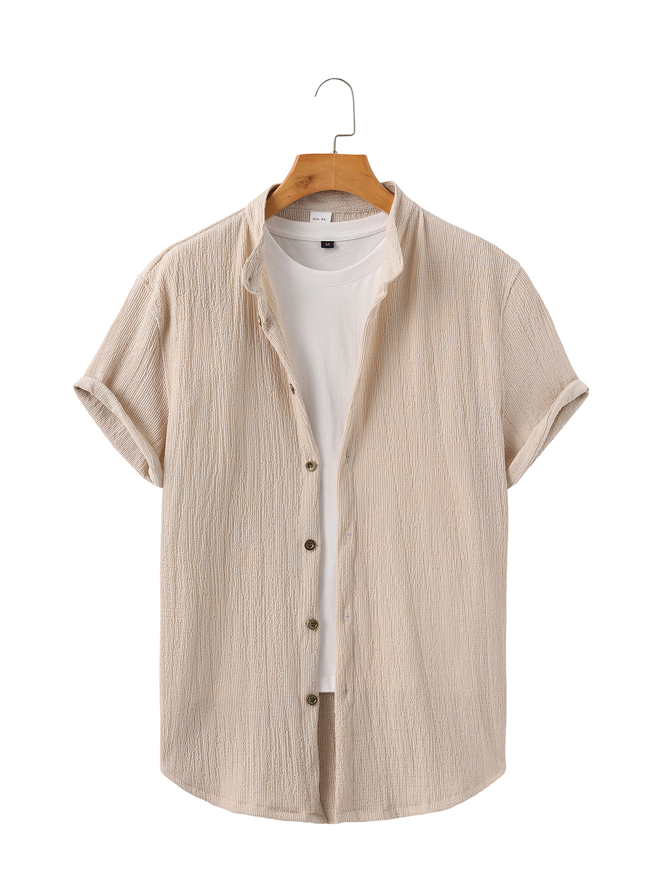 Nuevo transfronterizo Europa y América Amazon verano hombre camisa de cuello de manga corta camiseta casual ligera camiseta cardigan hombre