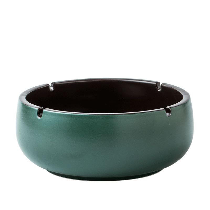 Cenicero de gran tamaño esmaltado de horno de lujo ligero sala de té de cerámica retrógrada hotel cenicero de sala de estar doméstica decoración de oficina de tendencia