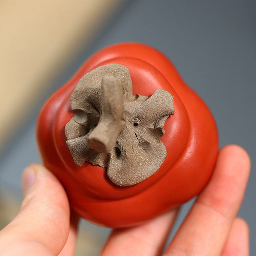 Yixing purple sand tea pet persimmon ornaments tea ceremony tea play can grow sculpture tea set accessories Wanshi Ruyi everything goes well