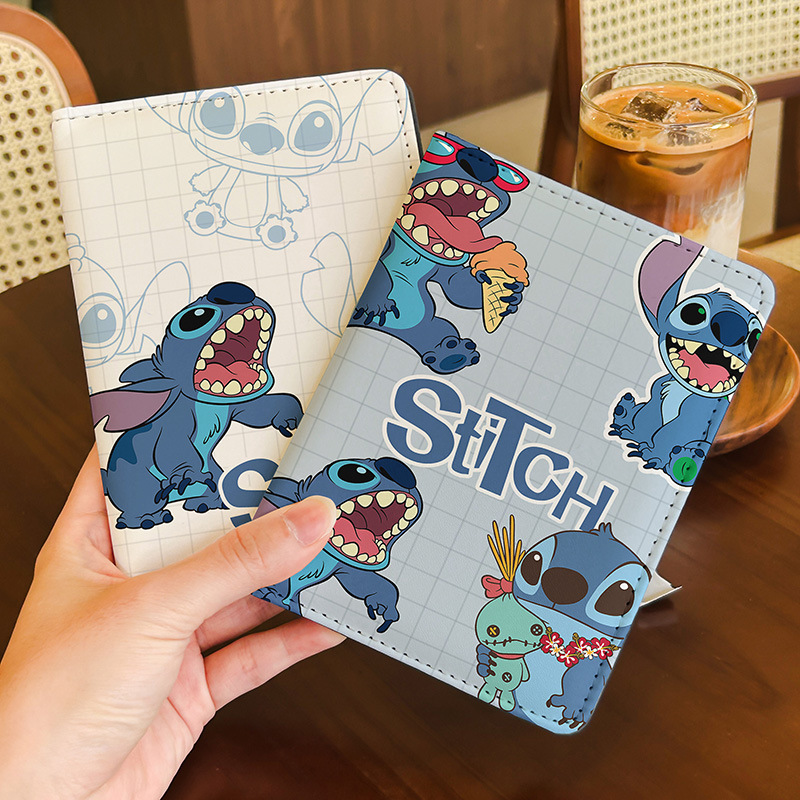 Star Baby Stitch Cartoon Pasaporte Clip Bolsa de certificados cubierta multifuncional bolsa de tarjetas para viajar al extranjero portátil