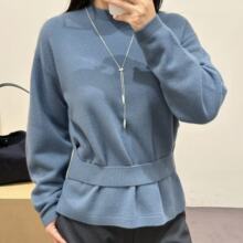 C家女装 纯色腰带细节羊毛针织衫毛衣2026春季新品1317124001