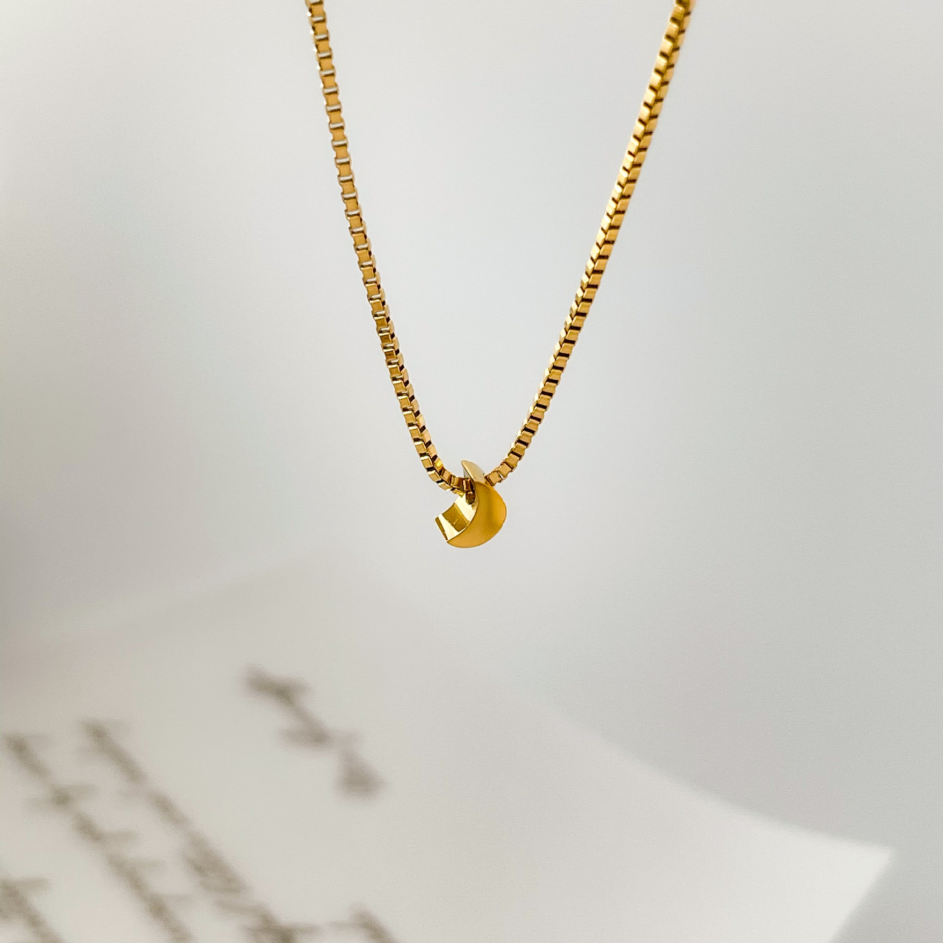 Daily Occasion Titanium Steel Material Hip-hop Retro Solid Color Titanium Steel Chain Necklace