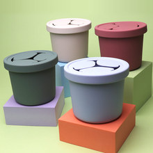 新品食品级硅胶儿童辅食碗 耐摔便携耐磨高温无害加热 硅胶零食杯