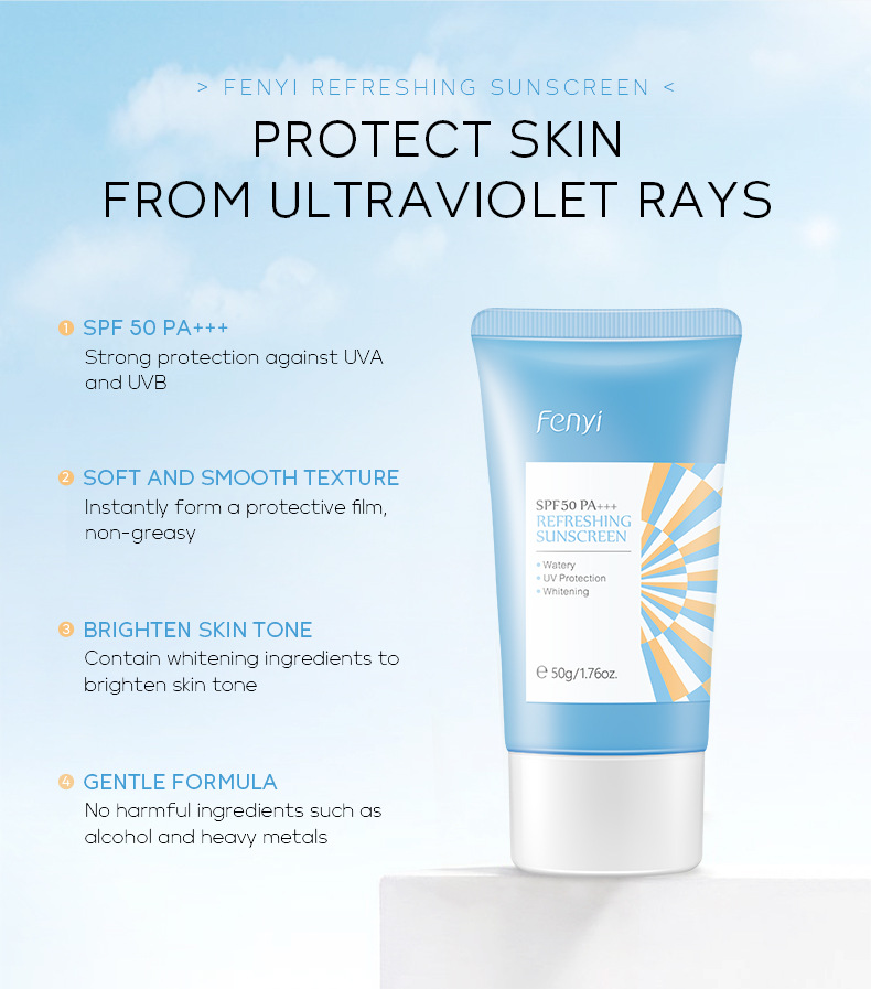 Wholesale of cross-border skin care products fenyi Refreshing sunscreen 50g Hydrating and Moisturizing Primer undefined