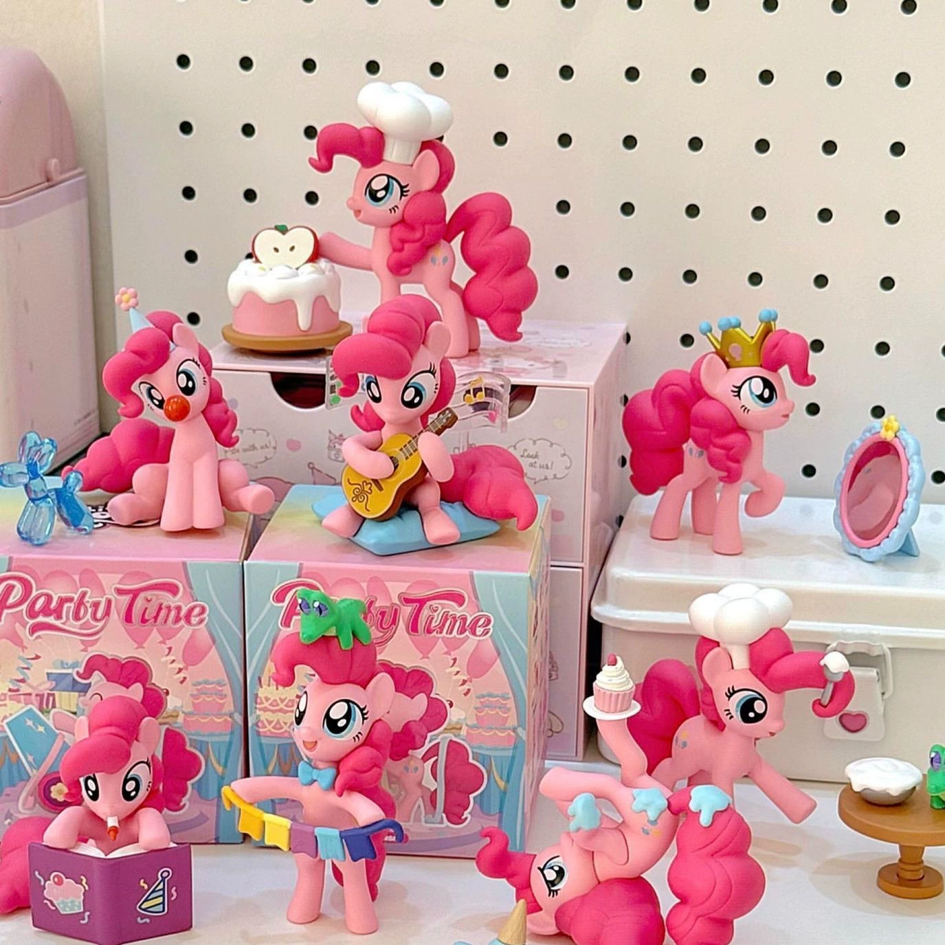 Набор минифигурок «Rainbow pony», капсульная игрушка 9 предметов, коллекция Pinkie Pie для дня рождения
