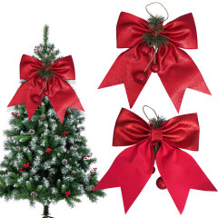 国境を越えて人気のあるクリスマスの大きなリボンクリスマスツリーの装飾リボン松果クリスマスリボンのストラップ