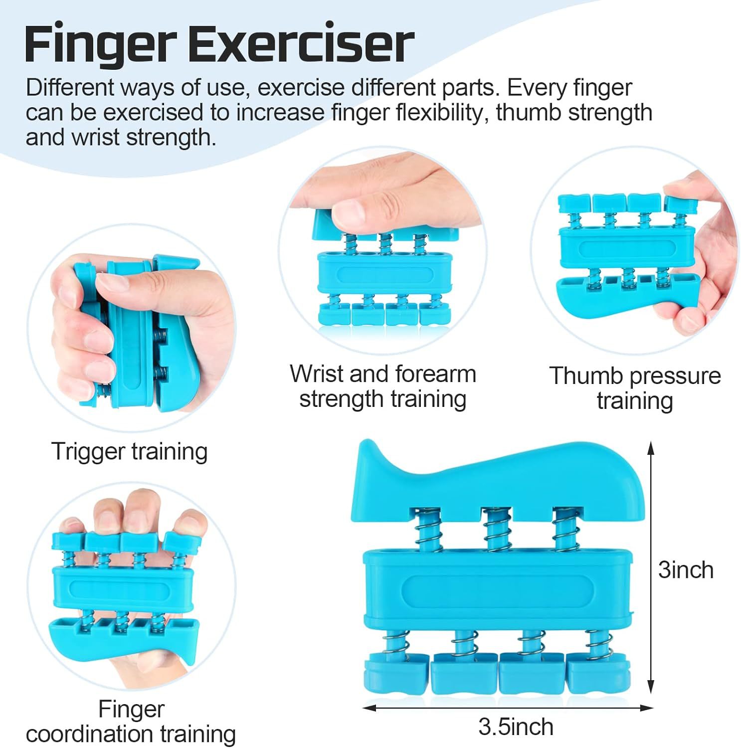 Transfronterizo tipo A de espuma de dos colores agarre de silicona bola de agarre de entrenamiento de piano dedo de entrenamiento de dedo de cinco piezas