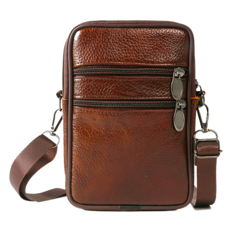 Multifunctional 8inch Mobile Phone Waist Bag Synthetic Leather Belt Bag Men's Vertical Waist Bag Crossbody Phone Bag Outdoor Wholesale