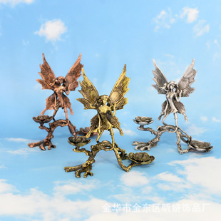 Vintage Alloy Angel Crystal Ball Base Base Holder Rack Ball Bracket Home Entrance Office Bracket Decoration