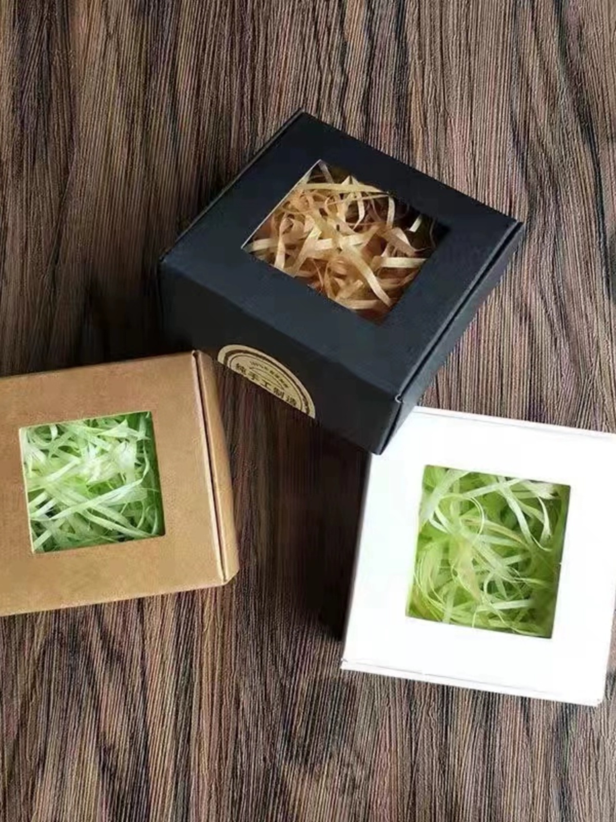 Caja de embalaje de color sólido West Point regalo de PVC transparente jabón hecho a mano caja de cartón pequeña caja de cartón kraft caja de joyería personalizada