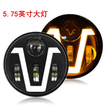 跨境牧马人哈雷5.75寸V型40w大灯汽车led越野车摩托车改装前大灯