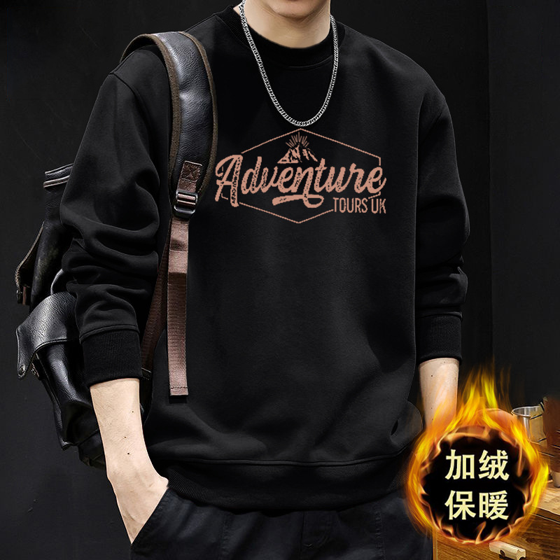 Suéter masculino primavera y otoño nuevo inns suelto marca de moda letras impresión casual japonesa camiseta de manga larga moda blusa de cuello redondo