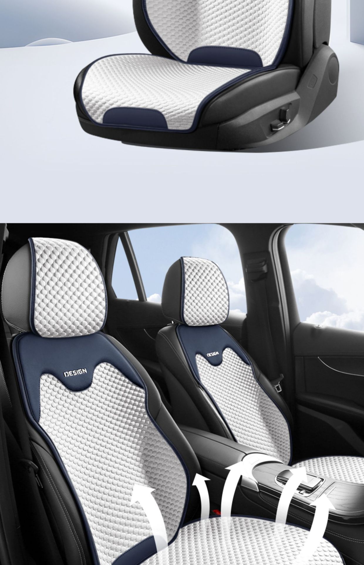 Suitable for Car Seat Cushions, Universal Seat Cushions for All Seasons, Single-Piece Summer Ice Silk Seat Cushions, Half-Pack Seat Covers for the Car