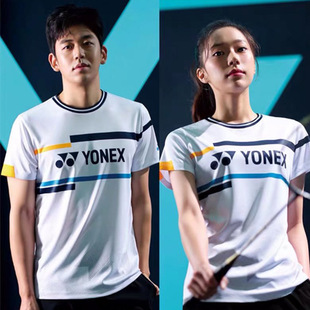 New Korean-style YY Badminton Suit Short-sleeved Men's and Women's Sportswear Quick-drying Training Competition Suit Children's Top Printing