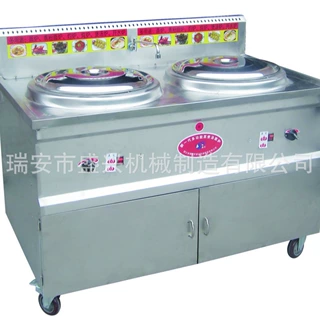 批发面馆快餐店燃气加热双桶煮面炉商用保温双头方形煮面桶厂家