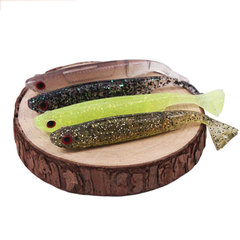 Multi-color Glow-in-the-Dark Soft Lure T-Style Jigging Bait, Multi-segment Fish Shape, 8cm / 3.2g, High-Performance Fishing Attractor—Ideal for Bass and Mandarin Fish, Biomimetic Design