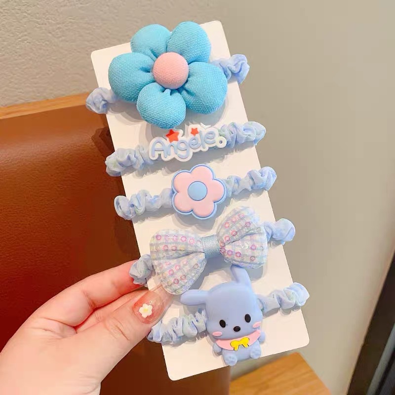 Otoño y invierno leche de café flor cabello anillo de cabello chica lindo tocado de cabello de niños cabello de alta elasticidad elástico cabello