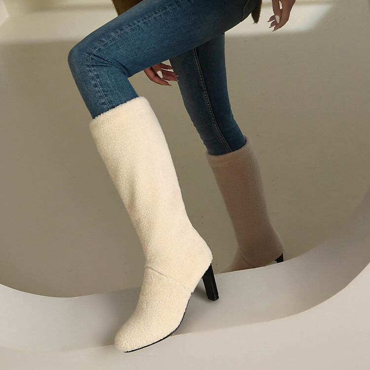 Neue Overknee-Stiefel mit runder Spitze und klobigem Absatz für den Herbst für Damen_voghion.com