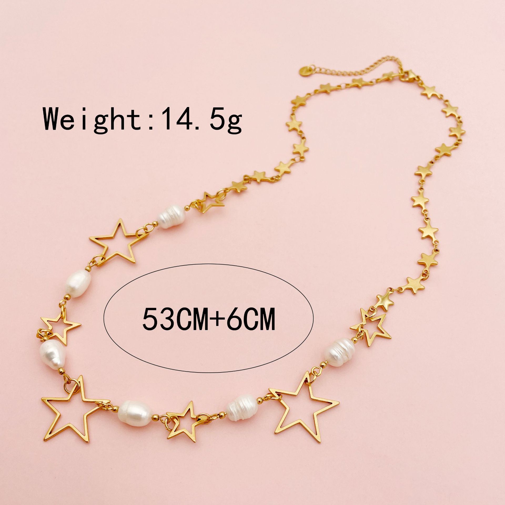 Fashion Star Stainless Steel Inlay Artificial Pearls Necklace display picture 4