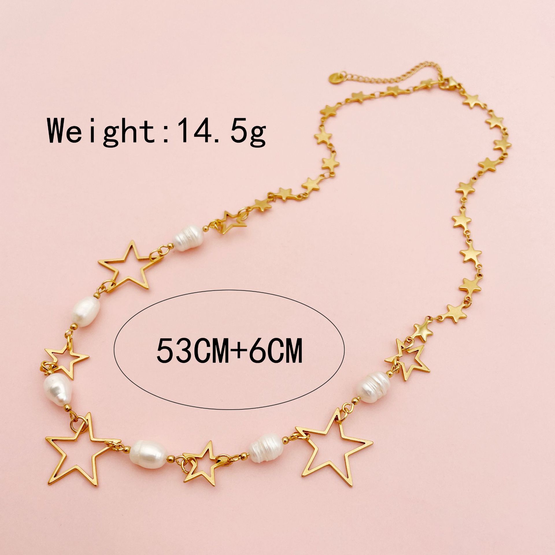 Mode Star Acier Inoxydable Incruster Perles Artificielles Collier display picture 4