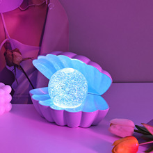 跨境欧美亚马逊创意礼品灯霓虹氛围灯装饰摆件轻便贝壳状小夜灯