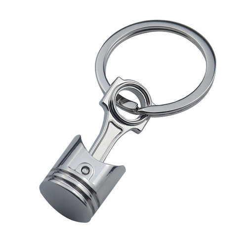 Car Modification Creative Gold Piston Keychain Mini Simulated Metal Piston Key Holder LOGO