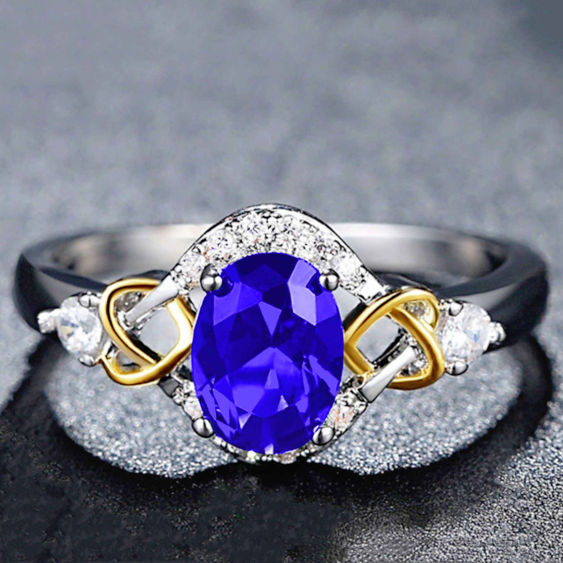 Platinum blue diamond, wedding ring