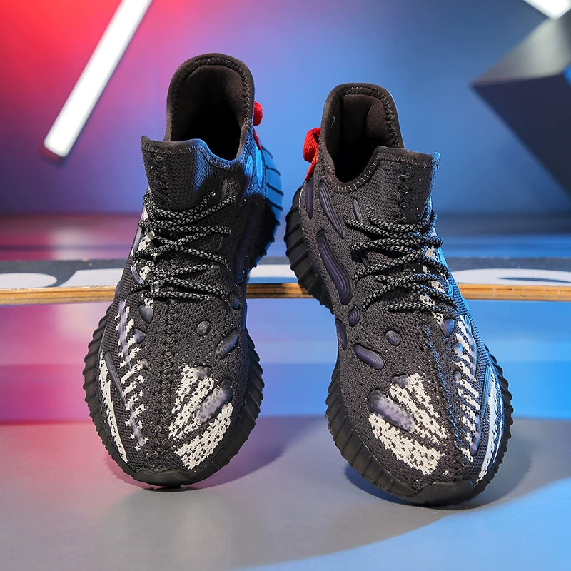 Модные модные кокосовые кроссовки Four Seasons 2024, мужские сетчатые летающие тканые туфли для папы, кроссовки с мягкой толстой подошвой