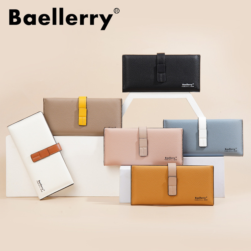 新しい baellerry レディース財布韓国スタイルのファッショナブルなコントラストカラーのバックル多機能大容量ハイエンドハンドバッグ|undefined