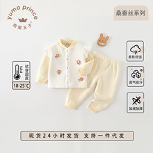 女童衣服保暖加厚宝宝分体套装0~3岁女孩外出衣服儿童套装秋冬季