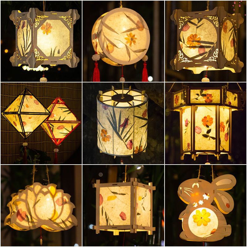 Dragon Boat Festival Lanterns, Portable Glowing Ancient-Style Lanterns, Children's DIY Craft Kits, Palace Lanterns, Small Goods for Stalls