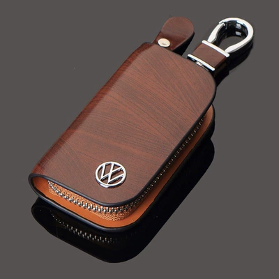 Cover, Car key bag - volkswagen-wood-grain-brown
