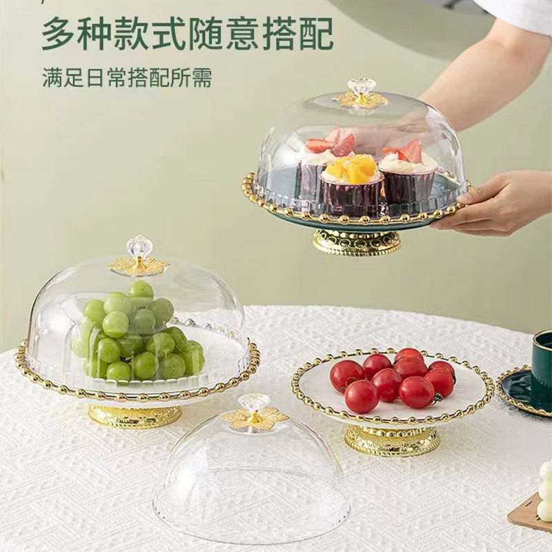 Simple de estilo europeo de cerámica de alta patas placa de la torta de cumpleaños de la boda por la tarde fruta postre bandeja de la torta