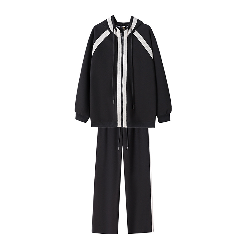 Moteriški drabužiai, didelio dydžio, moteriškas, plius dydžio, aksominis, laisvalaikio sportinis kostiumas, rudens ir žiemos, naujo stiliaus, šiek tiek storos mergaitės, su gobtuvu_voghion.com